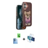 MARSİLYAN™- iPhone 16 Kılıf İz Minimal Koleksiyonu - Siyah 3D Antistatik Seramik Nano Ekran Koruyucu + Raze Metal Kamera Lens - LT