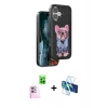 MARSİLYAN™- iPhone 16 Kılıf İz Minimal Koleksiyonu - Siyah 3D Antistatik Seramik Nano Ekran Koruyucu + Raze Metal Kamera Lens - PE