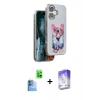 MARSİLYAN™- iPhone 16 Kılıf İz Minimal Koleksiyonu - Siyah Bilvis 5in1 3D Magic Cam Ekran Koruyucu + Raze Metal Kamera Lens - LT