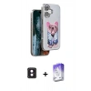 MARSİLYAN™- iPhone 16 Kılıf İz Minimal Koleksiyonu - Siyah Bilvis 5in1 3D Magic Cam Ekran Koruyucu + PVD Metal Kamera Lens - PE