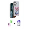 MARSİLYAN™- iPhone 16 Kılıf İz Minimal Koleksiyonu - Siyah Bilvis 5in1 3D Magic Cam Ekran Koruyucu + Raze Metal Kamera Lens - PE