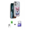 MARSİLYAN™- iPhone 16 Kılıf İz Minimal Koleksiyonu - Siyah Bilvis 5in1 5D Magic Hayalet Cam Ekran Koruyucu + Raze Metal Kamera Lens - BZ
