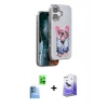 MARSİLYAN™- iPhone 16 Kılıf İz Minimal Koleksiyonu - Siyah Bilvis 5in1 5D Magic Hayalet Cam Ekran Koruyucu + Raze Metal Kamera Lens - LT