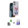 MARSİLYAN™- iPhone 16 Kılıf İz Minimal Koleksiyonu - Siyah Bilvis 5in1 5D Magic Hayalet Cam Ekran Koruyucu + Raze Metal Kamera Lens - SH