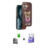 MARSİLYAN™- iPhone 16 Kılıf İz Minimal Koleksiyonu - Siyah Bilvis 5in1 5D Magic Hayalet Cam Ekran Koruyucu + Raze Metal Kamera Lens - SH