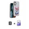 MARSİLYAN™- iPhone 16 Kılıf İz Minimal Koleksiyonu - Siyah Bilvis 5in1 5D Magic Hayalet Cam Ekran Koruyucu + PVD Metal Kamera Lens - MI