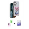 MARSİLYAN™- iPhone 16 Kılıf İz Minimal Koleksiyonu - Siyah Bilvis 5in1 5D Magic Hayalet Cam Ekran Koruyucu + Raze Metal Kamera Lens - PE