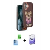 MARSİLYAN™- iPhone 16 Kılıf İz Minimal Koleksiyonu - Siyah Bilvis 5in1 5D Magic Hayalet Cam Ekran Koruyucu + Raze Metal Kamera Lens - LT