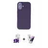 MARSİLYAN™- iPhone 16 Kılıf Kıvılcım Çizgi Serisi - Şeffaf Pasifik Cam Ekran Koruyucu + Bilvis Titan Kamera Lens - GS