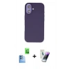 MARSİLYAN™- iPhone 16 Kılıf Kıvılcım Çizgi Serisi - Şeffaf Pasifik Cam Ekran Koruyucu + Raze Metal Kamera Lens - LT