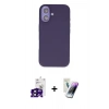 MARSİLYAN™- iPhone 16 Kılıf Kıvılcım Çizgi Serisi - Şeffaf Pasifik Cam Ekran Koruyucu + Bilvis Titan Kamera Lens - SH