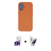 MARSİLYAN™- iPhone 16 Kılıf Kıvılcım Çizgi Serisi - Şeffaf Pasifik Cam Ekran Koruyucu + Bilvis Titan Kamera Lens - SH