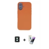 MARSİLYAN™- iPhone 16 Kılıf Kıvılcım Çizgi Serisi - Şeffaf Pasifik Cam Ekran Koruyucu + PVD Metal Kamera Lens - YL