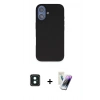 MARSİLYAN™- iPhone 16 Kılıf Kıvılcım Çizgi Serisi - Şeffaf Pasifik Cam Ekran Koruyucu + PVD Metal Kamera Lens - YL