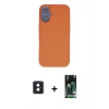 MARSİLYAN™- iPhone 16 Kılıf Kıvılcım Çizgi Serisi - Siyah 360 Mat Full Body Arka Koruyucu + PVD Metal Kamera Lens - PE