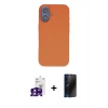 MARSİLYAN™- iPhone 16 Kılıf Kıvılcım Çizgi Serisi - Siyah 3D Antistatik Hayalet Cam Ekran Koruyucu + Bilvis Titan Kamera Lens - PE