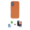 MARSİLYAN™- iPhone 16 Kılıf Kıvılcım Çizgi Serisi - Siyah 3D Antistatik Mat Seramik Nano Ekran Koruyucu + Raze Metal Kamera Lens - LT