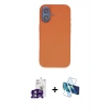 MARSİLYAN™- iPhone 16 Kılıf Kıvılcım Çizgi Serisi - Siyah 3D Antistatik Seramik Nano Ekran Koruyucu + Bilvis Titan Kamera Lens - YL
