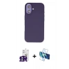 MARSİLYAN™- iPhone 16 Kılıf Kıvılcım Çizgi Serisi - Siyah 3D Antistatik Seramik Nano Ekran Koruyucu + Bilvis Titan Kamera Lens - YL