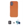 MARSİLYAN™- iPhone 16 Kılıf Kıvılcım Çizgi Serisi - Siyah 3D Antistatik Seramik Nano Ekran Koruyucu + PVD Metal Kamera Lens - PE