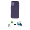 MARSİLYAN™- iPhone 16 Kılıf Kıvılcım Çizgi Serisi - Siyah 3D Antistatik Seramik Nano Ekran Koruyucu + Raze Metal Kamera Lens - BZ