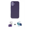 MARSİLYAN™- iPhone 16 Kılıf Kıvılcım Çizgi Serisi - Siyah 3D Antistatik Seramik Nano Ekran Koruyucu + Bilvis Titan Kamera Lens - SH