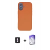 MARSİLYAN™- iPhone 16 Kılıf Kıvılcım Çizgi Serisi - Siyah Bilvis 5in1 3D Magic Cam Ekran Koruyucu + PVD Metal Kamera Lens - PE