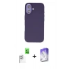 MARSİLYAN™- iPhone 16 Kılıf Kıvılcım Çizgi Serisi - Siyah Bilvis 5in1 3D Magic Cam Ekran Koruyucu + Raze Metal Kamera Lens - BZ