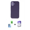 MARSİLYAN™- iPhone 16 Kılıf Kıvılcım Çizgi Serisi - Siyah Bilvis 5in1 3D Magic Cam Ekran Koruyucu + Raze Metal Kamera Lens - LT