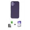 MARSİLYAN™- iPhone 16 Kılıf Kıvılcım Çizgi Serisi - Siyah Bilvis 5in1 3D Magic Cam Ekran Koruyucu + Raze Metal Kamera Lens - SH