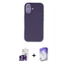 MARSİLYAN™- iPhone 16 Kılıf Kıvılcım Çizgi Serisi - Siyah Bilvis 5in1 3D Magic Cam Ekran Koruyucu + Yeşil Bilvis Titan Kamera Lens