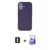 MARSİLYAN™- iPhone 16 Kılıf Kıvılcım Çizgi Serisi - Siyah Bilvis 5in1 5D Magic Hayalet Cam Ekran Koruyucu + PVD Metal Kamera Lens - MI