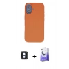 MARSİLYAN™- iPhone 16 Kılıf Kıvılcım Çizgi Serisi - Siyah Bilvis 5in1 5D Magic Hayalet Cam Ekran Koruyucu + PVD Metal Kamera Lens - MI