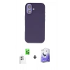 MARSİLYAN™- iPhone 16 Kılıf Kıvılcım Çizgi Serisi - Siyah Bilvis 5in1 5D Magic Hayalet Cam Ekran Koruyucu + Raze Metal Kamera Lens - BZ