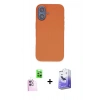 MARSİLYAN™- iPhone 16 Kılıf Kıvılcım Çizgi Serisi - Siyah Bilvis 5in1 5D Magic Hayalet Cam Ekran Koruyucu + Pembe Raze Metal Kamera Lens