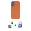 MARSİLYAN™- iPhone 16 Kılıf Kıvılcım Çizgi Serisi - Siyah Bilvis 5in1 5D Magic Hayalet Cam Ekran Koruyucu + Raze Metal Kamera Lens - SH