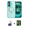 MARSİLYAN™- iPhone 16 Kılıf Kıvılcım Form Prime - Şeffaf 360 Full Body Arka Koruyucu + Bilvis Titan Kamera Lens - YL