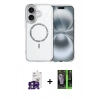 MARSİLYAN™- iPhone 16 Kılıf Kıvılcım Form Prime - Şeffaf 360 Full Body Arka Koruyucu + Bilvis Titan Kamera Lens - YL