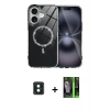 MARSİLYAN™- iPhone 16 Kılıf Kıvılcım Form Prime - Şeffaf 360 Full Body Arka Koruyucu + PVD Metal Kamera Lens - YL