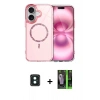 MARSİLYAN™- iPhone 16 Kılıf Kıvılcım Form Prime - Şeffaf 360 Full Body Arka Koruyucu + PVD Metal Kamera Lens - YL