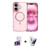 MARSİLYAN™- iPhone 16 Kılıf Kıvılcım Form Prime - Şeffaf Pasifik Cam Ekran Koruyucu + Bilvis Titan Kamera Lens - GS