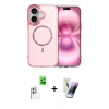 MARSİLYAN™- iPhone 16 Kılıf Kıvılcım Form Prime - Şeffaf Pasifik Cam Ekran Koruyucu + Raze Metal Kamera Lens - BZ