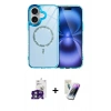 MARSİLYAN™- iPhone 16 Kılıf Kıvılcım Form Prime - Şeffaf Pasifik Cam Ekran Koruyucu + Bilvis Titan Kamera Lens - YL