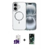 MARSİLYAN™- iPhone 16 Kılıf Kıvılcım Form Prime - Siyah 360 Mat Full Body Arka Koruyucu + Bilvis Titan Kamera Lens - PE