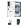 MARSİLYAN™- iPhone 16 Kılıf Kıvılcım Form Prime - Siyah 360 Mat Full Body Arka Koruyucu + Bilvis Titan Kamera Lens - GS