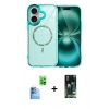 MARSİLYAN™- iPhone 16 Kılıf Kıvılcım Form Prime - Siyah 360 Mat Full Body Arka Koruyucu + Raze Metal Kamera Lens - LT