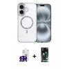 MARSİLYAN™- iPhone 16 Kılıf Kıvılcım Form Prime - Siyah 360 Mat Full Body Arka Koruyucu + Siyah Bilvis Titan Kamera Lens