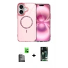 MARSİLYAN™- iPhone 16 Kılıf Kıvılcım Form Prime - Siyah 360 Mat Full Body Arka Koruyucu + Raze Metal Kamera Lens - SH