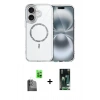 MARSİLYAN™- iPhone 16 Kılıf Kıvılcım Form Prime - Siyah 360 Mat Full Body Arka Koruyucu + Raze Metal Kamera Lens - SH
