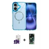 MARSİLYAN™- iPhone 16 Kılıf Kıvılcım Form Prime - Siyah 360 Mat Full Body Arka Koruyucu + Bilvis Titan Kamera Lens - YL